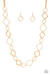 Paparazzi Backed Into A Corner - Necklace Gold Box 30
