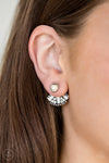 Paparazzi Stylishly Santa Fe - Earrings Post White Stone Box 34
